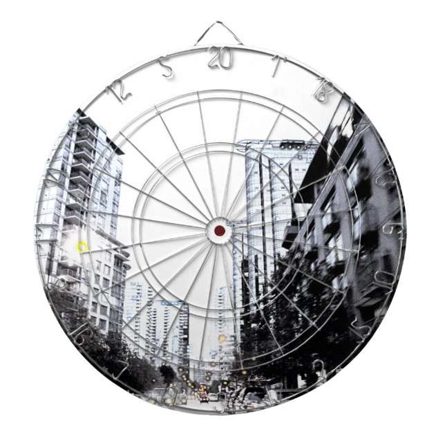 Stadtphoto die Nacht Dartscheibe (vorne)