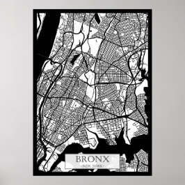 Stadtplan Bronx USA Poster