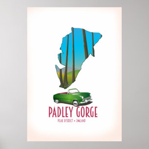 Stadtplan für die Piazza Padley Gorge Poster