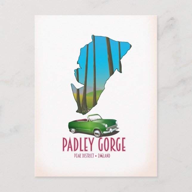 Stadtplan für die Piazza Padley Gorge Postkarte (Vorderseite)