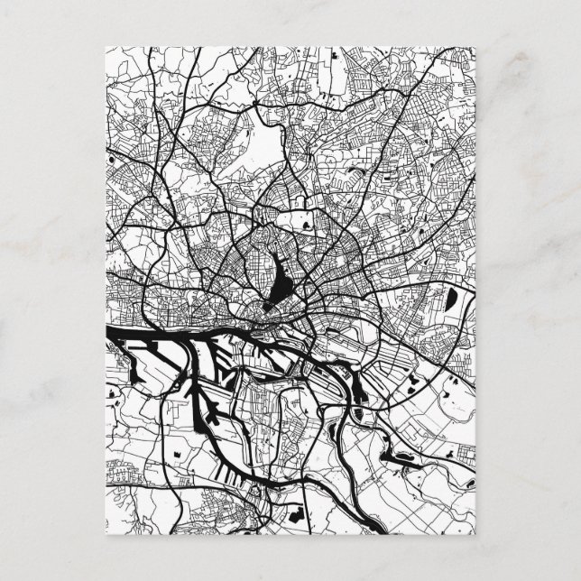 Stadtplan Hamburg Deutschland Postkarte (Vorderseite)