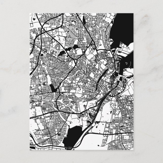 Stadtplan Kopenhagen Dänemark Postkarte (Vorderseite)