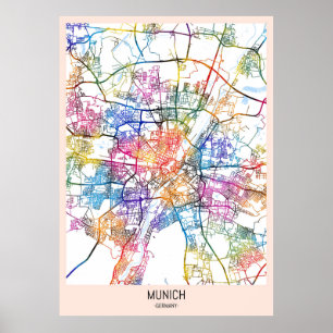 Stadtplan München Deutschland Poster