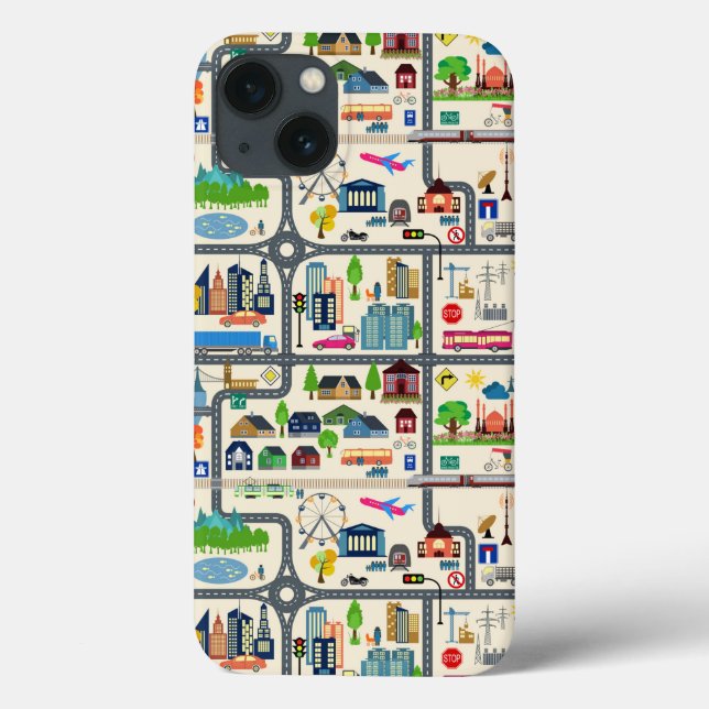 Stadtplan-Muster Case-Mate iPhone Hülle (Rückseite)