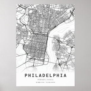 Stadtplan Philadelphia Poster