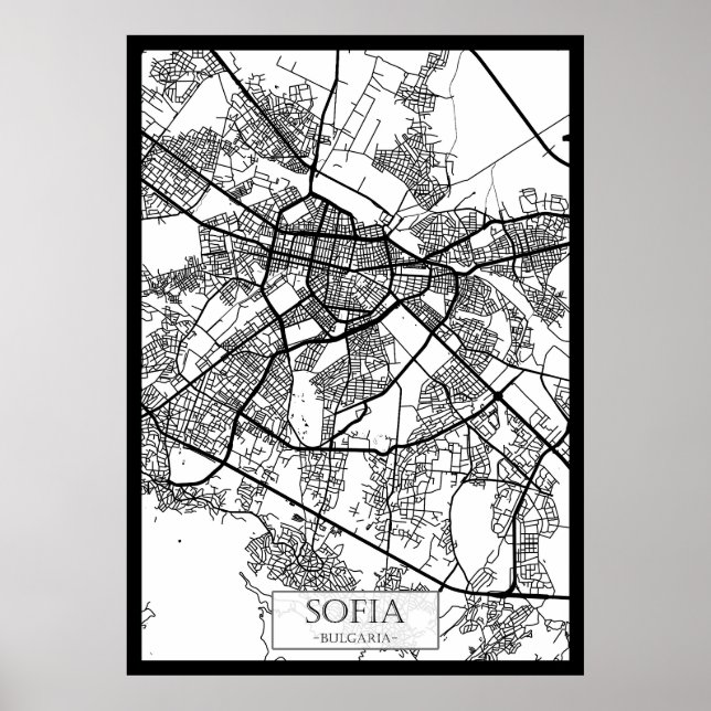 Stadtplan Sofia Bulgarien Poster (Vorne)