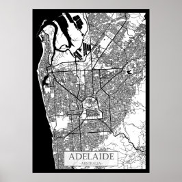 Stadtplan von Adelaide Australien Poster