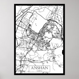 Stadtplan von Anshan China Poster