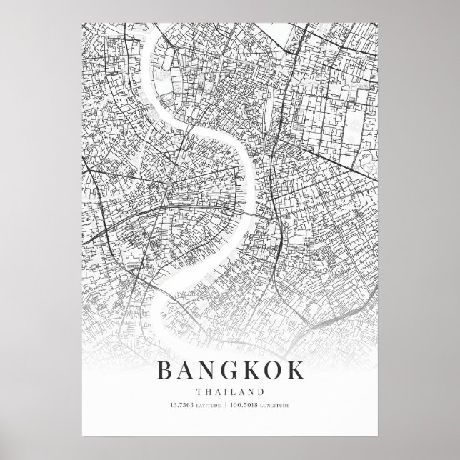 Stadtplan von Bangkok Poster (Vorne)
