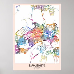 Stadtplan von Barquisimeto Venezuela Poster