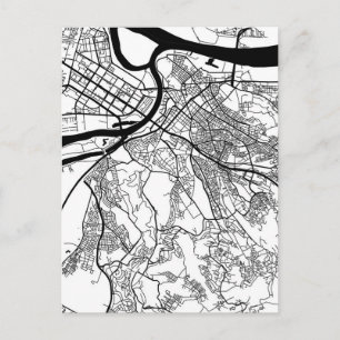 Stadtplan von Belgrad Serbien Postkarte