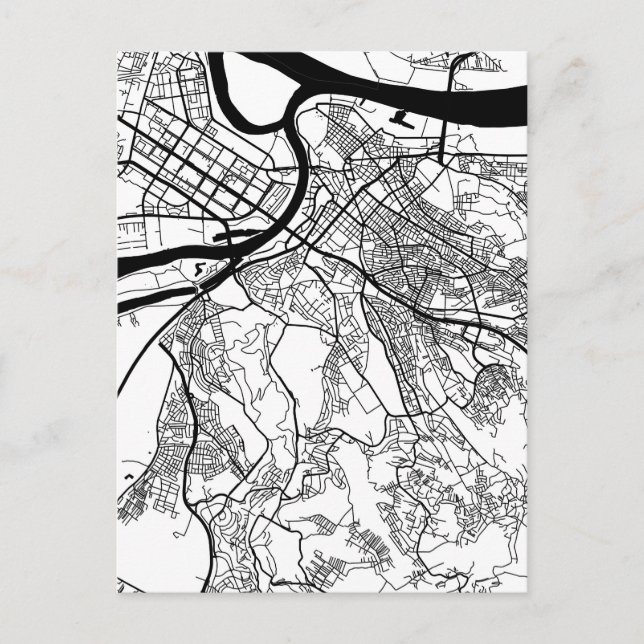 Stadtplan von Belgrad Serbien Postkarte (Vorderseite)