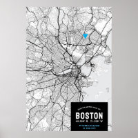 Stadtplan von Boston mit Ihrem Standort