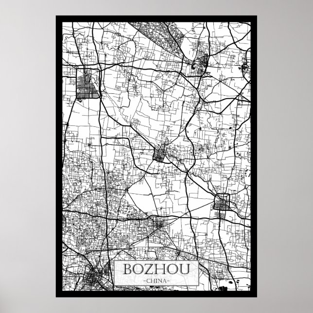 Stadtplan von Bozhou China Poster (Vorne)
