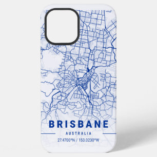 Stadtplan von Brisbane mit Blautönung iPhone 12 Pro Max Hülle