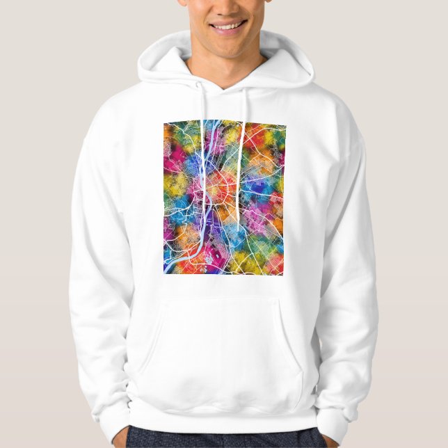 Stadtplan von Budapest Ungarn Hoodie (Vorderseite)