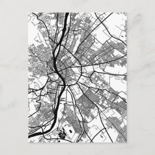 Stadtplan von Budapest Ungarn Postkarte