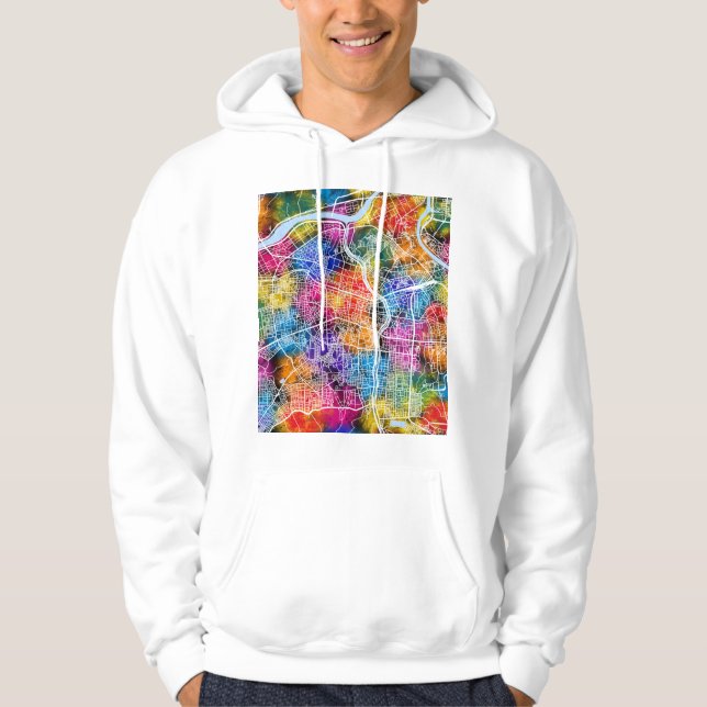 Stadtplan von Daegu Südkorea Hoodie (Vorderseite)
