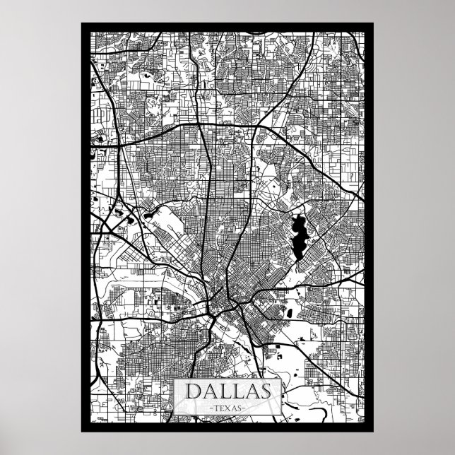 Stadtplan von Dallas USA Poster (Vorne)