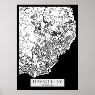 Stadtplan von Davao City Philippinen Poster