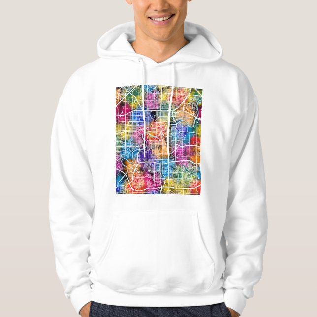Stadtplan von Edmonton Kanada Hoodie (Vorderseite)