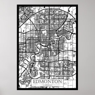 Stadtplan von Edmonton Kanada Poster