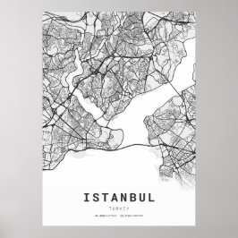 Stadtplan von Istanbul Poster