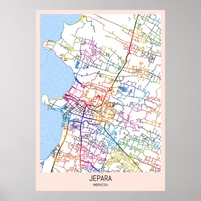 Stadtplan von Jepara Indonesien Poster (Vorne)