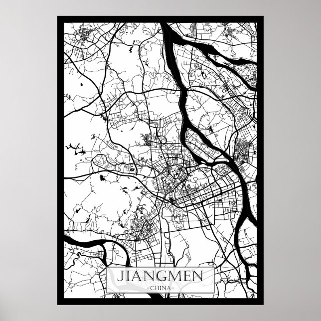 Stadtplan von Jiangmen, China Poster (Vorne)
