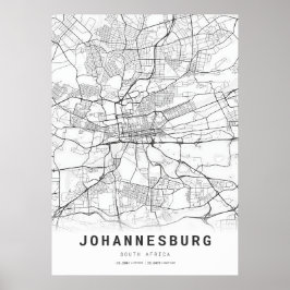 Stadtplan von Johannesburg Poster