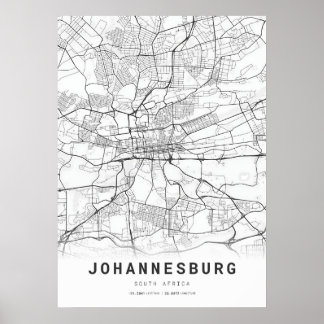 Stadtplan von Johannesburg Poster