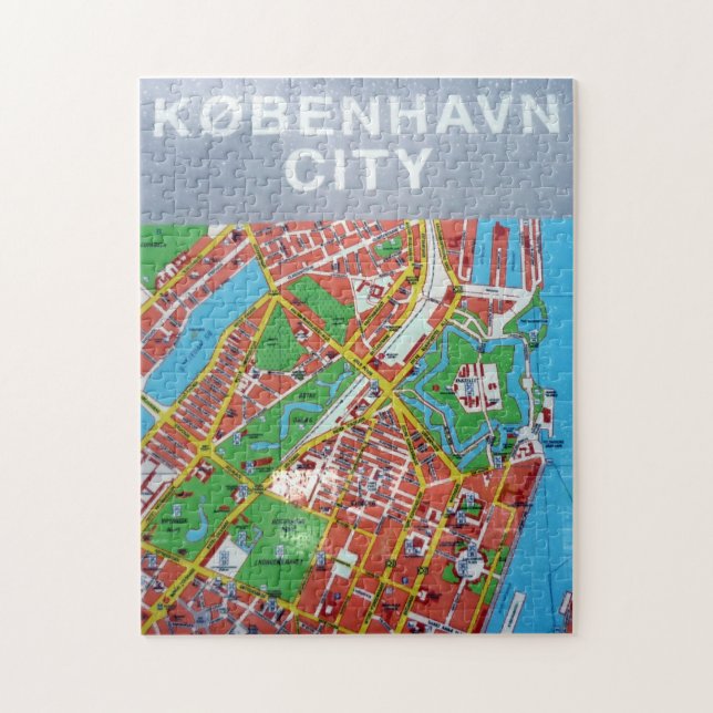 Stadtplan von København Puzzle (Vertikal)
