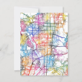 Stadtplan von Kyoto Postkarte