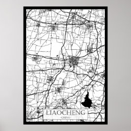 Stadtplan von Liaocheng, China Poster