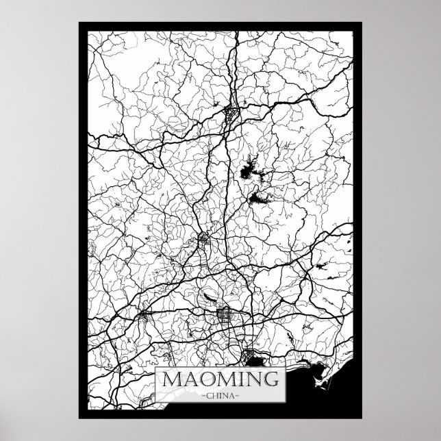 Stadtplan von Maoming China Poster (Vorne)