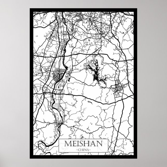 Stadtplan von Meishan, China Poster (Vorne)