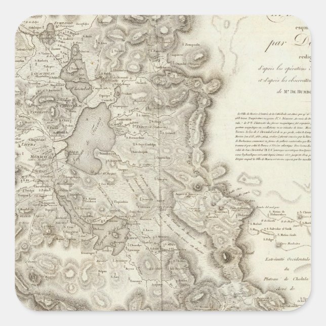 Stadtplan von Mexiko Quadratischer Aufkleber (Vorderseite)