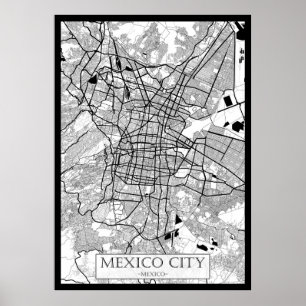 Stadtplan von Mexiko-Stadt Mexiko Poster