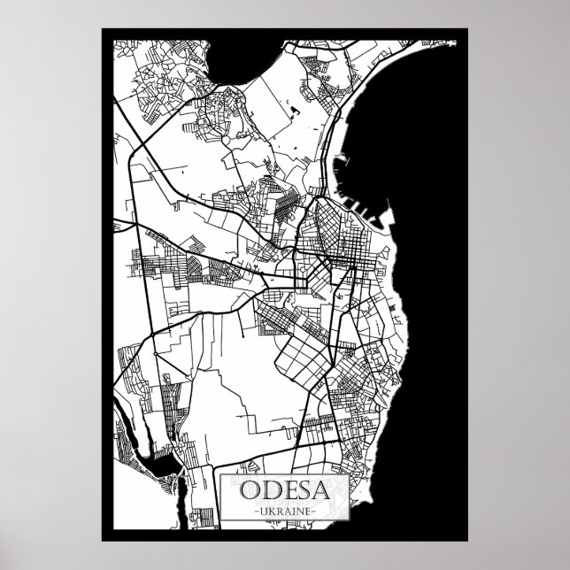 Stadtplan von Odessa Ukraine Poster (Vorne)