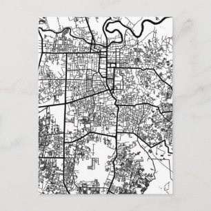 Stadtplan von Pekanbaru Indonesien Postkarte