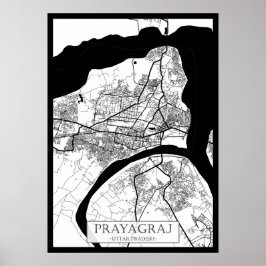 Stadtplan von Prayagraj Uttar Pradesh Poster