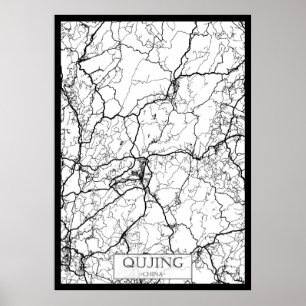 Stadtplan von Qujing China Poster