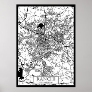 Stadtplan von Ranchi Jharkhand Poster