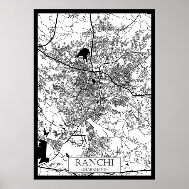 Stadtplan von Ranchi Jharkhand Poster (Vorne)