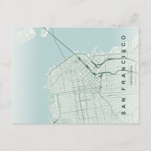 Stadtplan von San Francisco Minimale Postkarte