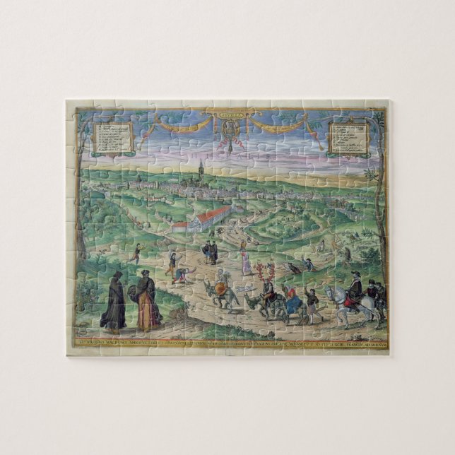Stadtplan von Sevilla, von 'Civitates Orbis Terrar Puzzle (Horizontal)