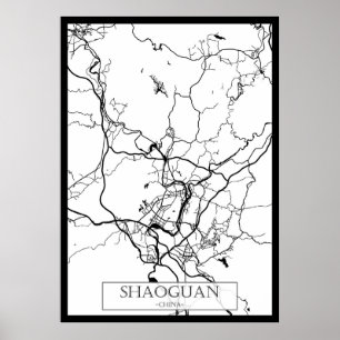 Stadtplan von Shaoguan, China Poster