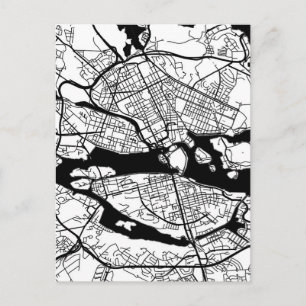Stadtplan von Stockholm, Schweden Postkarte