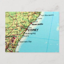Stadtplan von Sydney in Australien Postkarte
