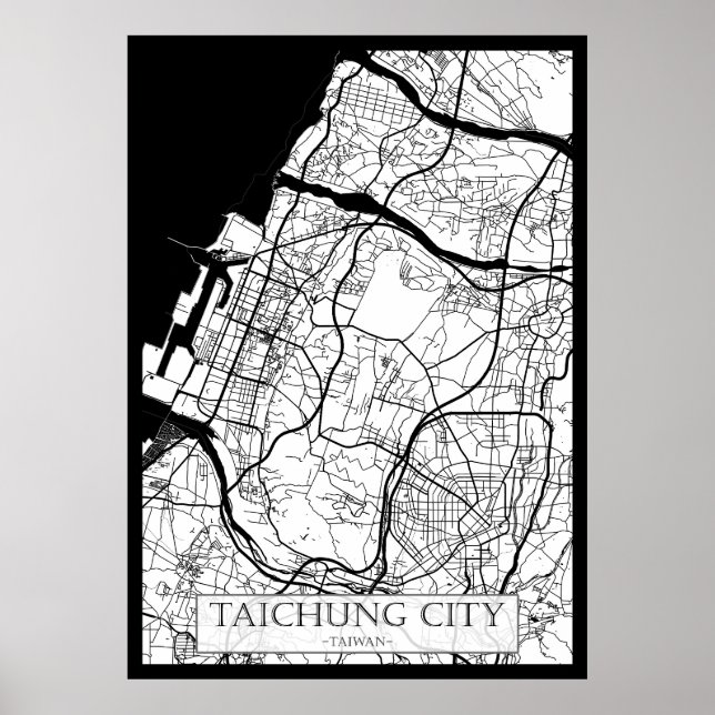 Stadtplan von Taichung Taiwan Poster (Vorne)